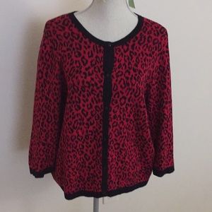 Chico’s size 2 red animal print sweater